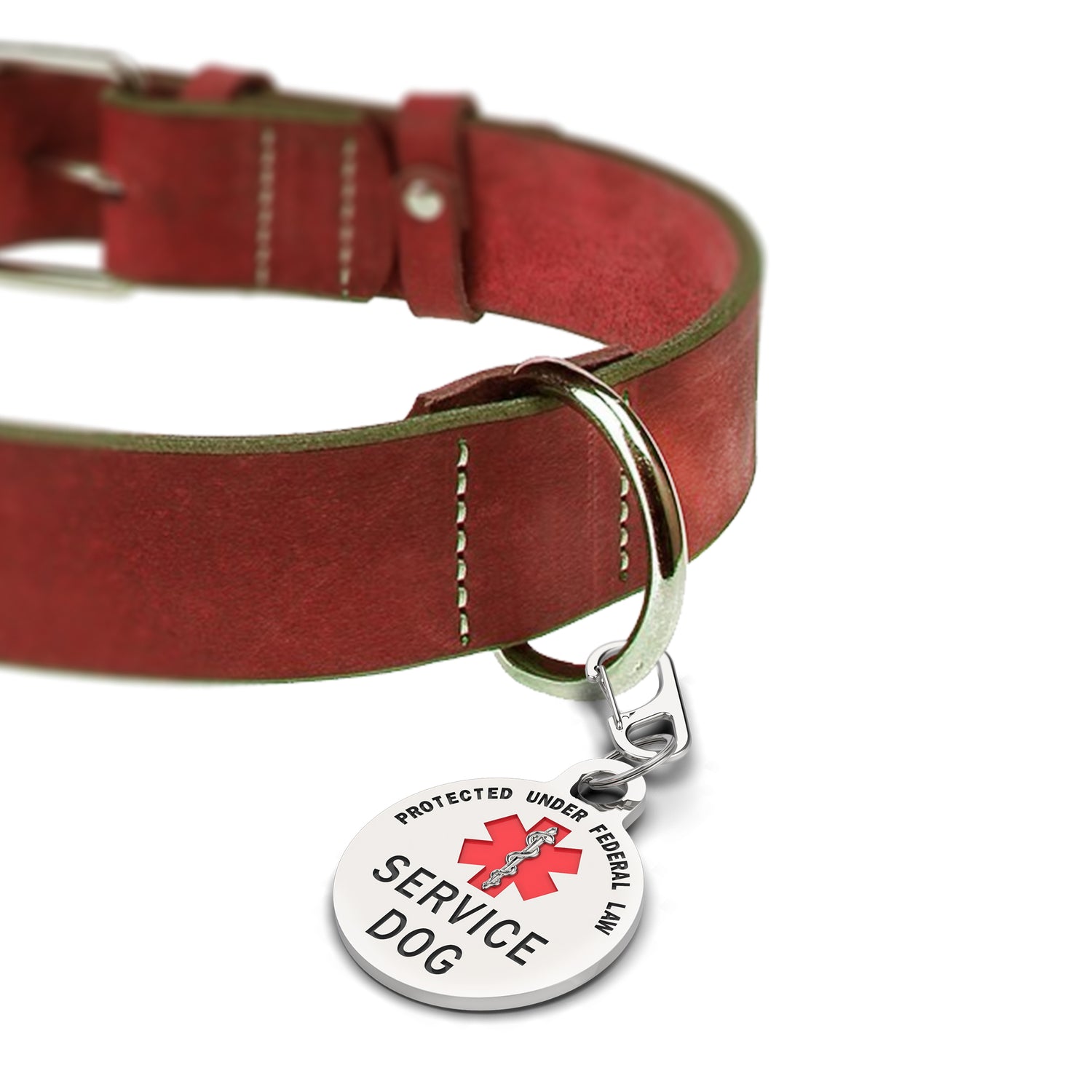 Service dog tag collar