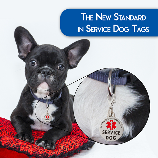 K9King Double Sided Service Dog Tag SMALL Breed Federal Protection - K9King