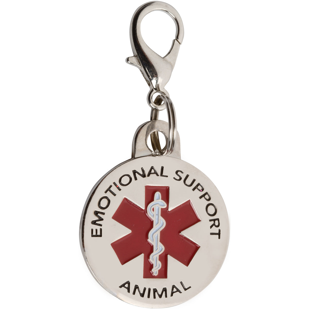 K9King Emotional Support Animal (ESA) Tag Double Sided Red Medical Alert Symbol 1.25" inches. Easily Switch Between Collars Harness and Vest.
