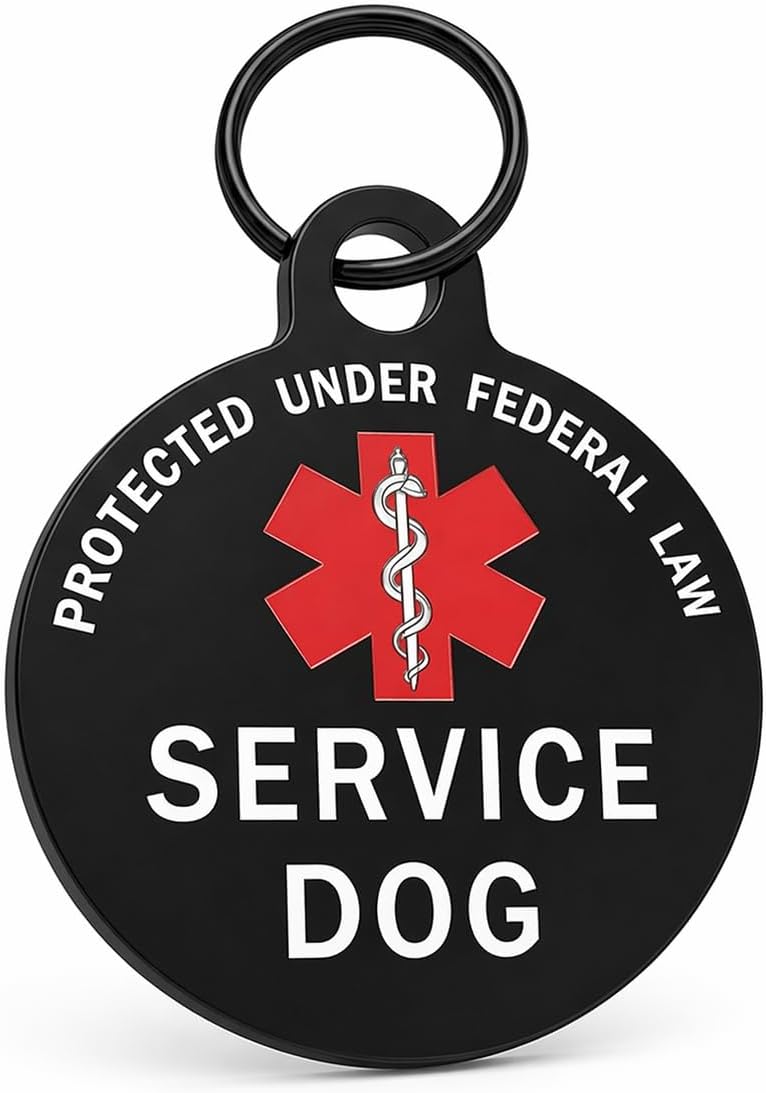 Service Dog Tag — Black / Medium–Large