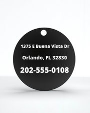 Personalized Dog Tag, Custom Pet ID Tags, Round Laser Engraved Tag with RV Mountain Camping Design - K9King