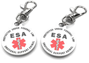 Emotional Support Animal (ESA) Tag 1.25" inch Double Sided with Red Medical Alert Symbol - K9King