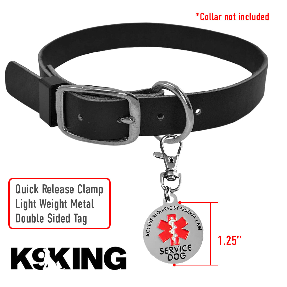 Double Sided Service Dog ACCESS REQUIRED Federal Protection Tag - K9King