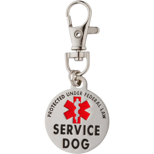 DOUBLE SIDED SERVICE DOG Tag with Red Medical Alert Symbol 1.25 inch ...